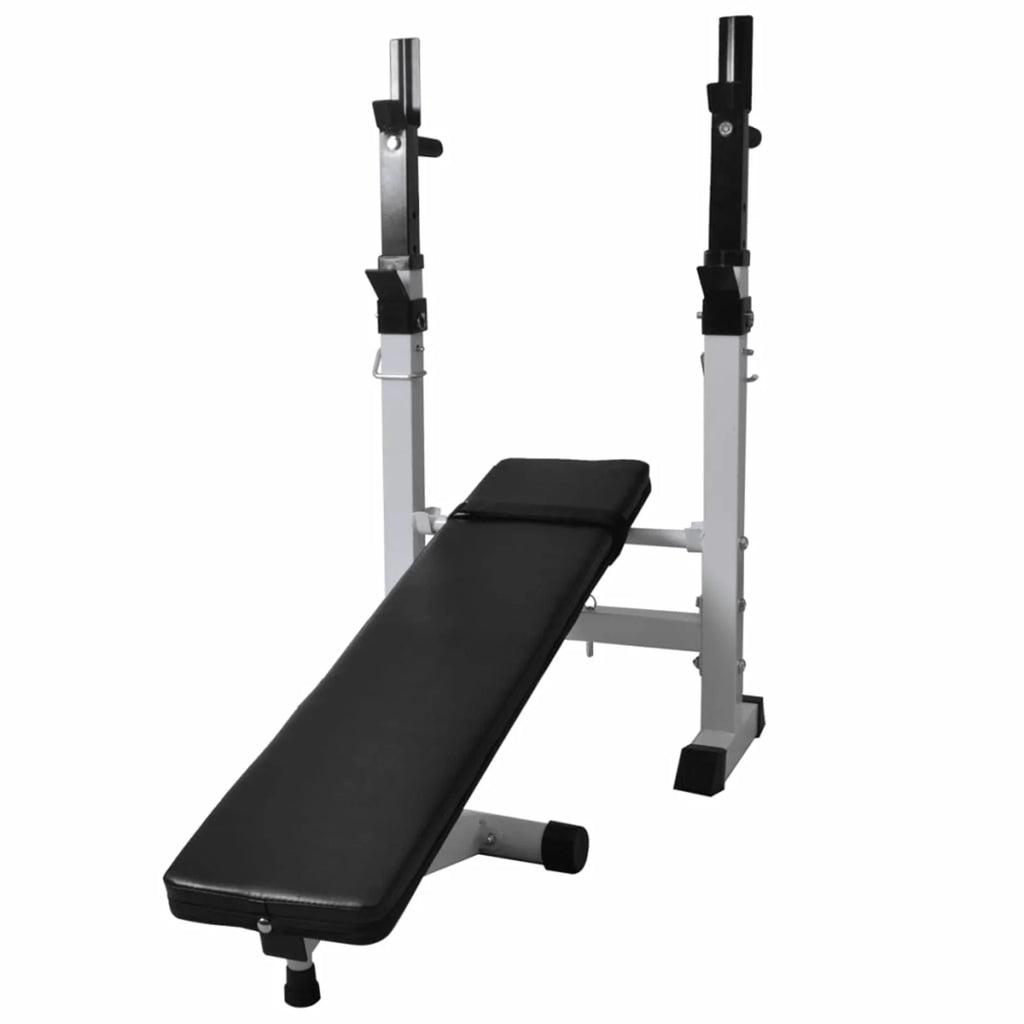 Workout Bench with Weight Rack, Barbell and Dumbbell Set 264.6 lb W49259