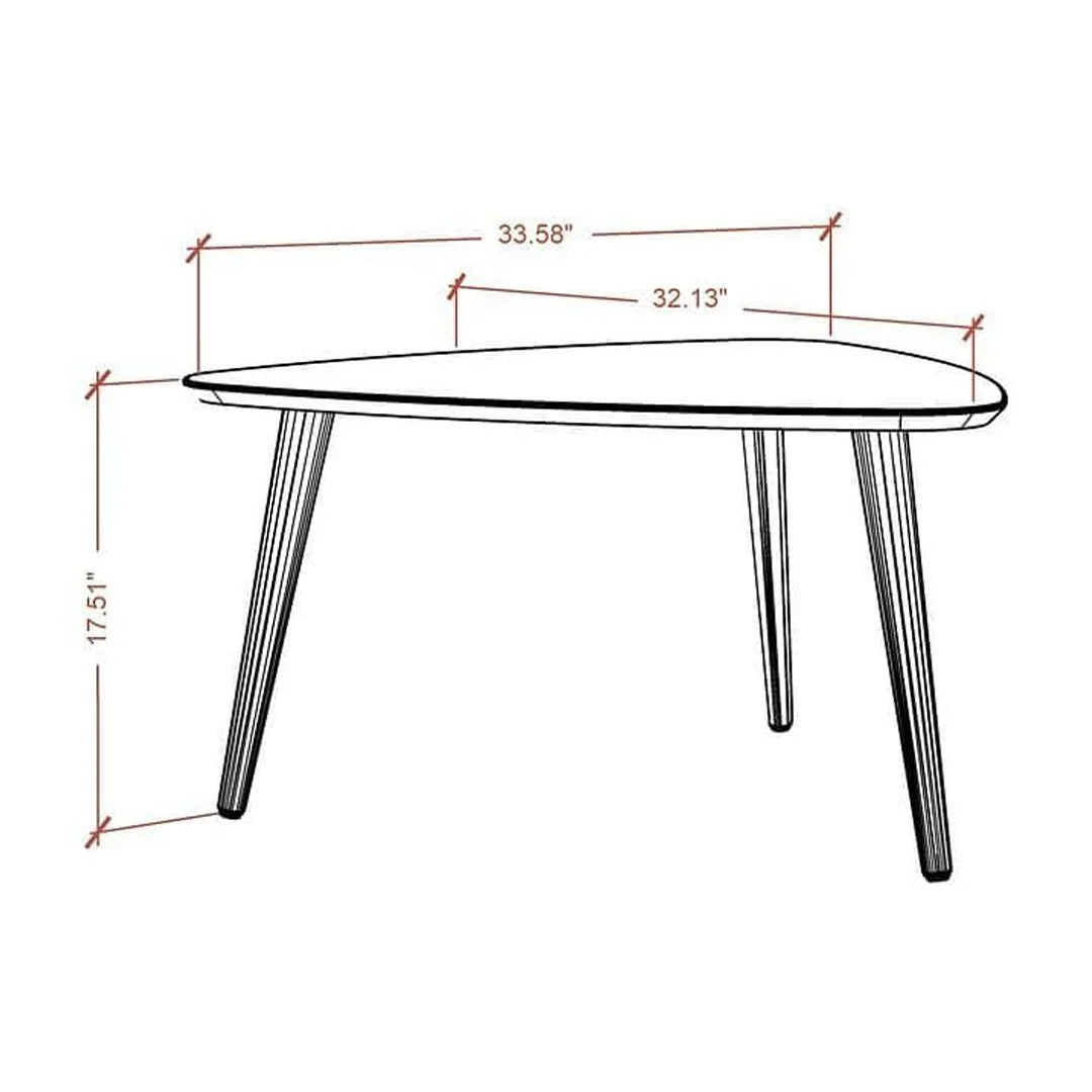 Off White Maple Cream Triangle Coffee Table D8965