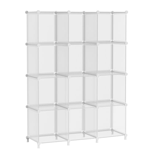 White 12 Cube Plastic Storage Organizer M27354