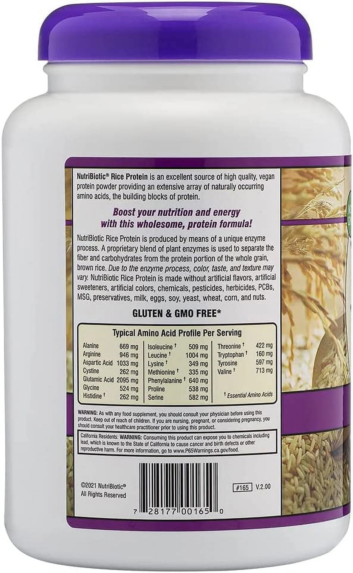 Rice Protein Powder Mixed Berry 1.31 lbs Pack of 4 A3569