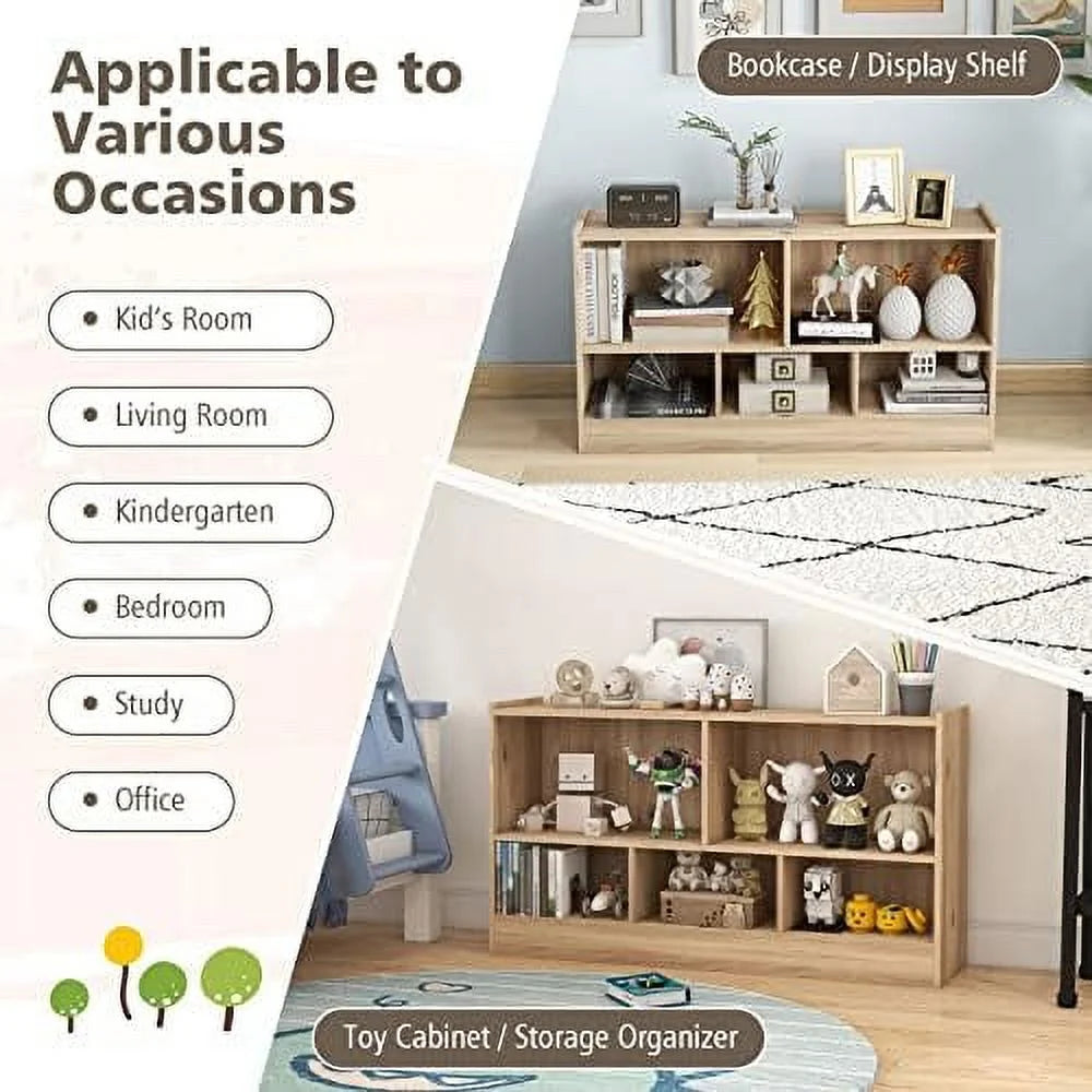 2-Tier 5 Cube Wooden Bookcase H6485