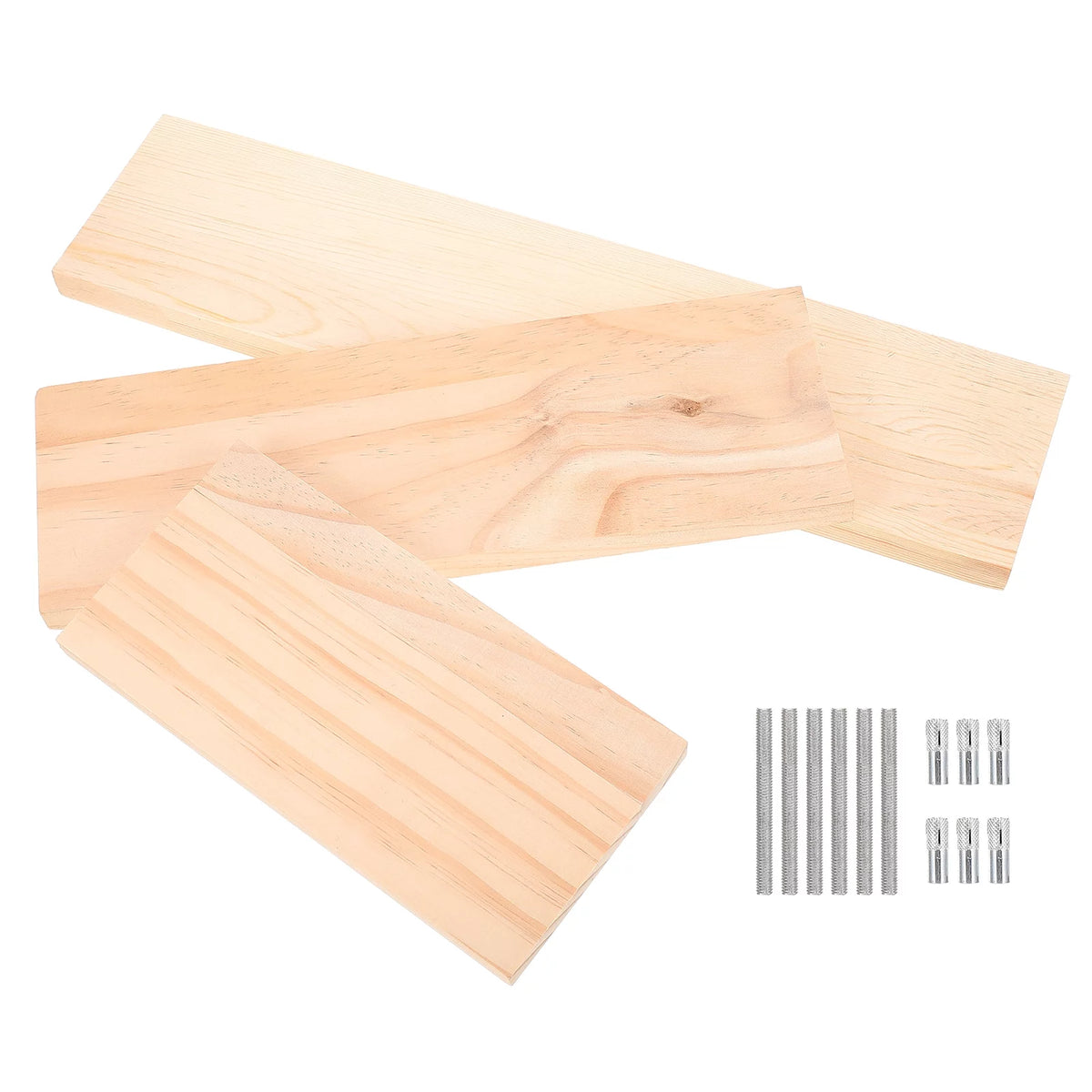 3 Sets of Wall-mounted Wooden Floating Shelf Kit N87956