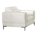 White Faux Leather Upholstered Wooden Sofa Chair D535