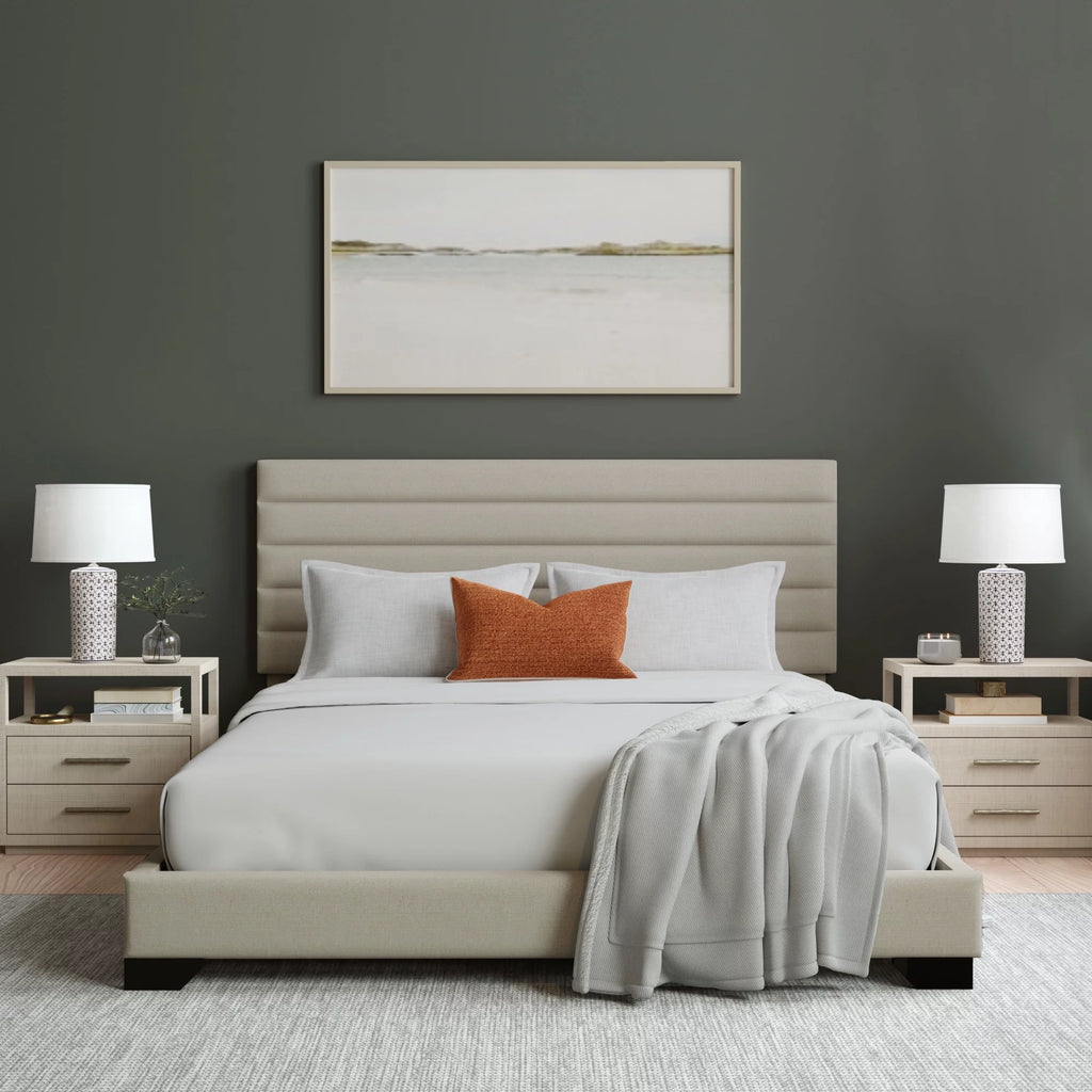 Charcoal Upholstered Queen Platform Bed Z2050