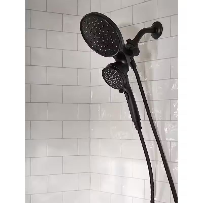 Single Handle 6-Spray Tub and Shower Faucet with Rainshower Combo in Matte Black V33534