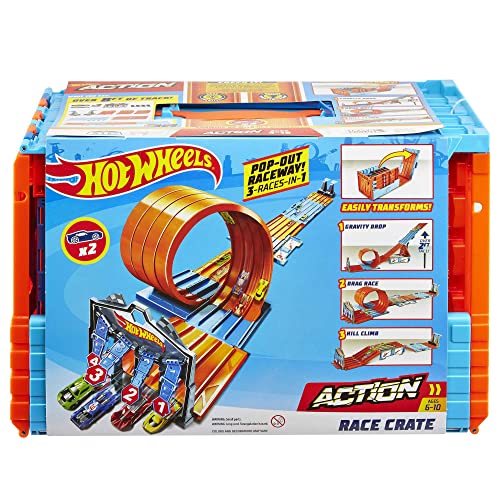 Toy Car Track Set with 2 Cars in 1:64 Scale I9529