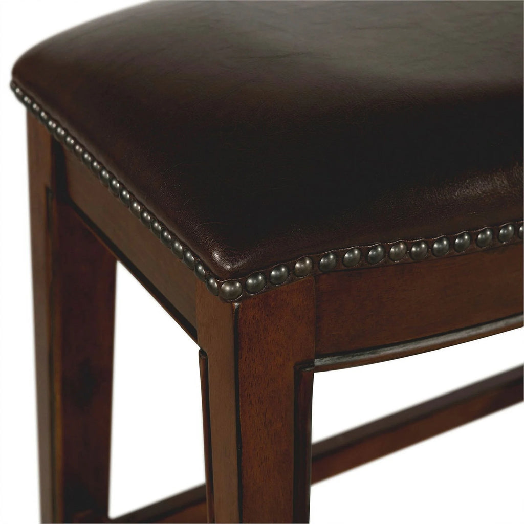 Brown Backless Bar Stool Q437