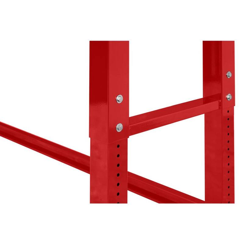 6 ft. Adjustable Height Solid Wood Top Workbench in Red N291