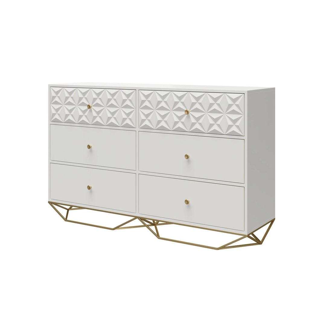 White 6 Drawer Dresser H517226