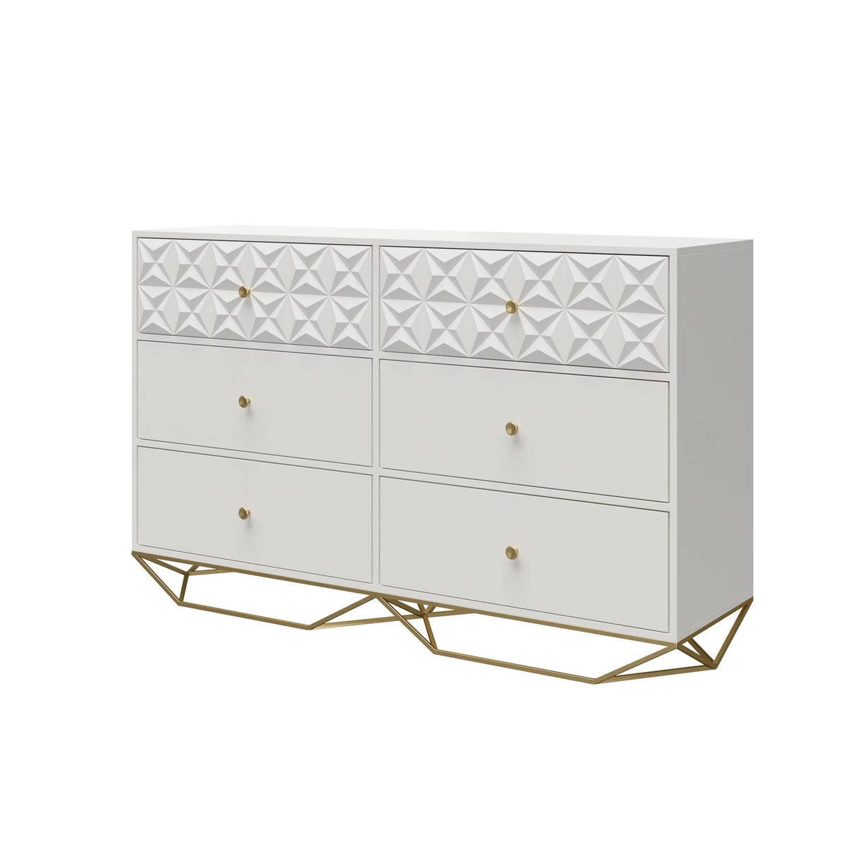White 6 Drawer Dresser H517226