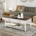 Two-tone Retro Coffee Table with Caster Wheels K7296