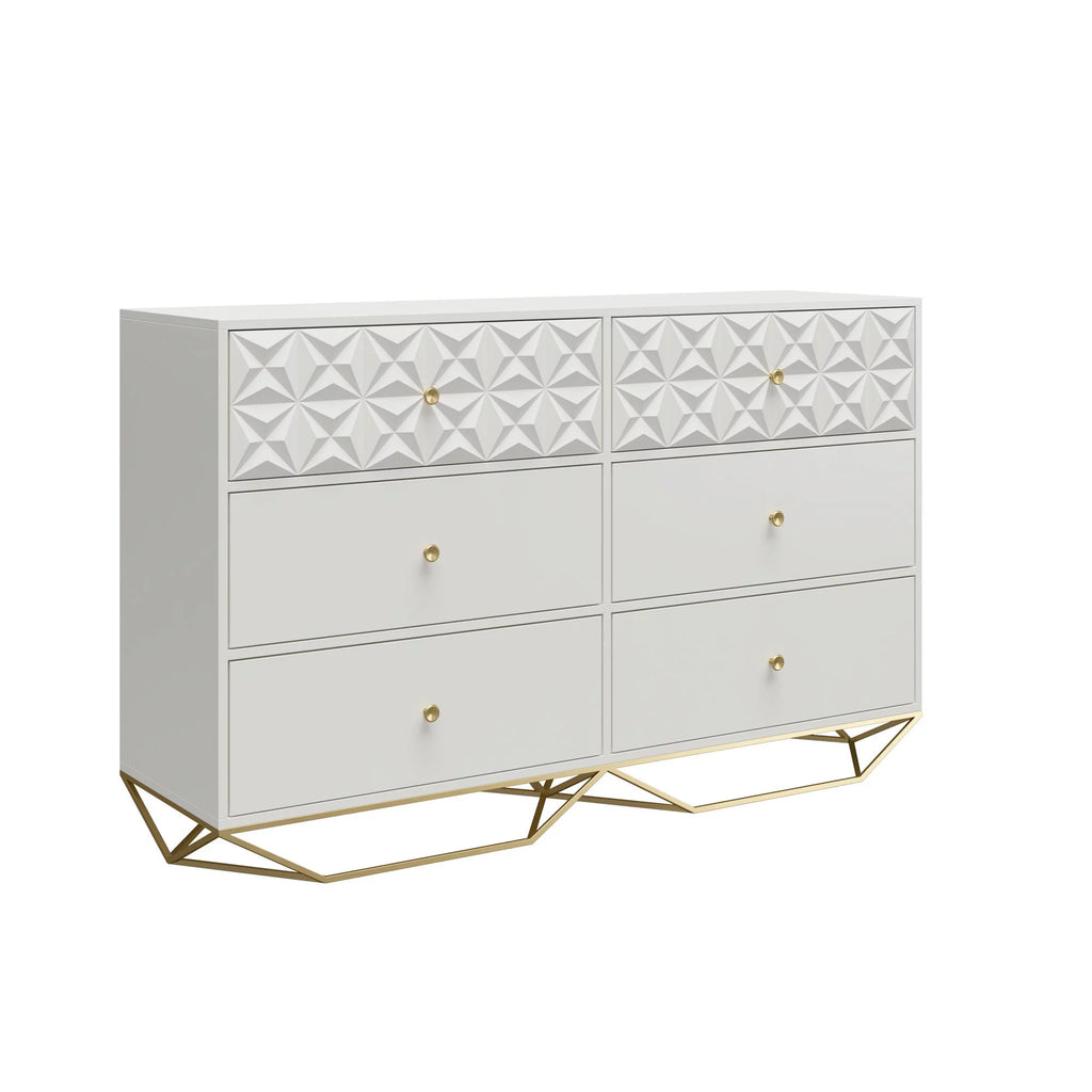 White 6 Drawer Dresser H517226