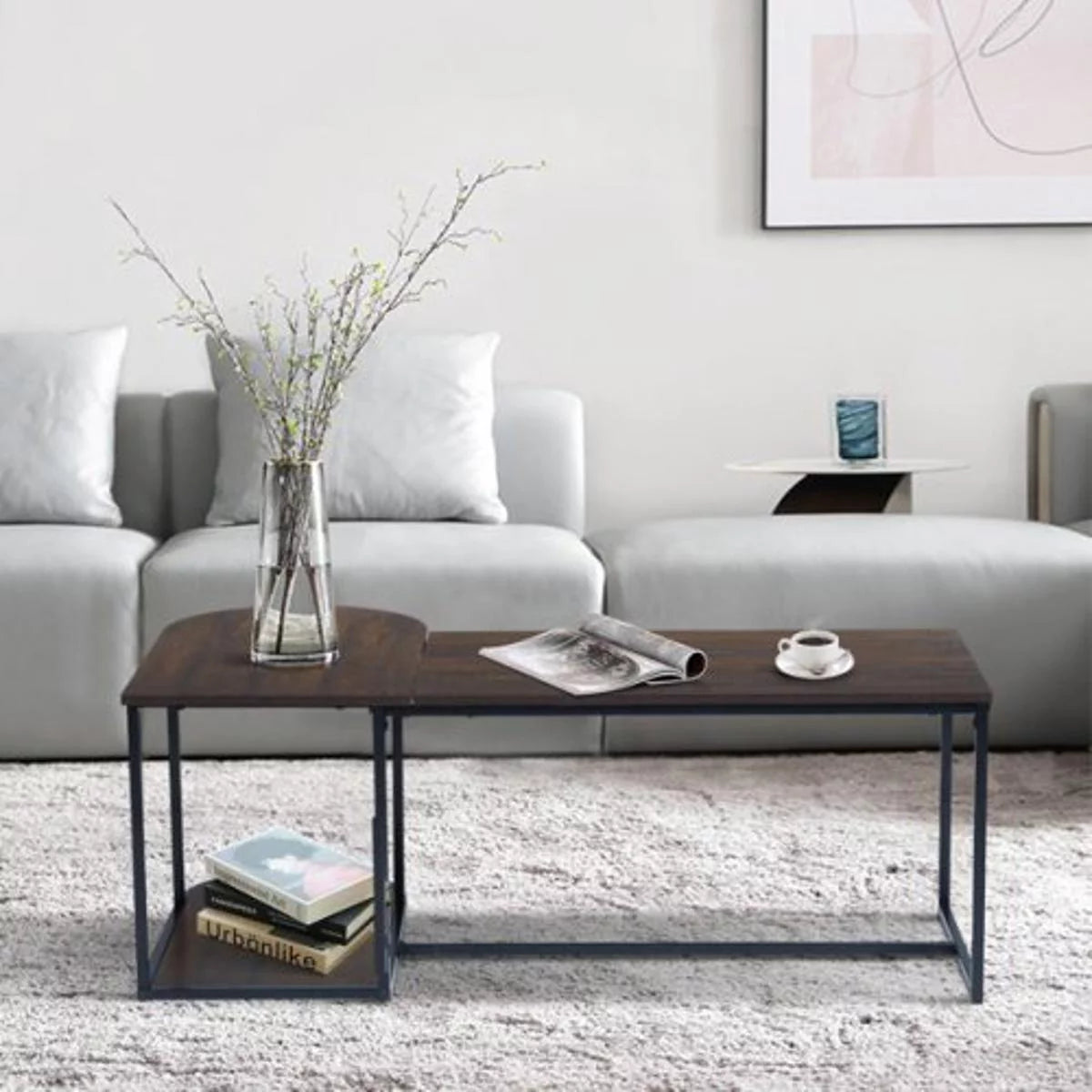 47.2" Wood Grain Top Coffee Table Q2942