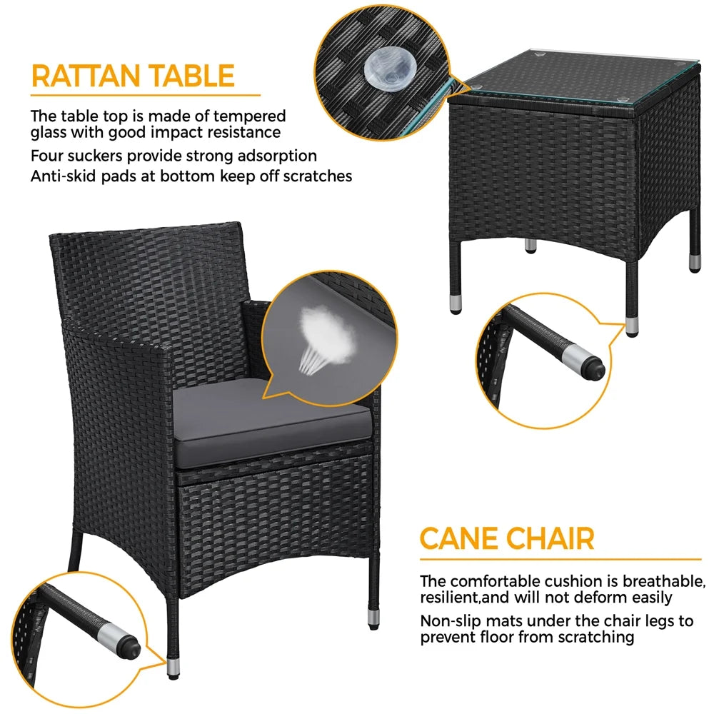 Set of 3 Rattan Chairs & Table P8532