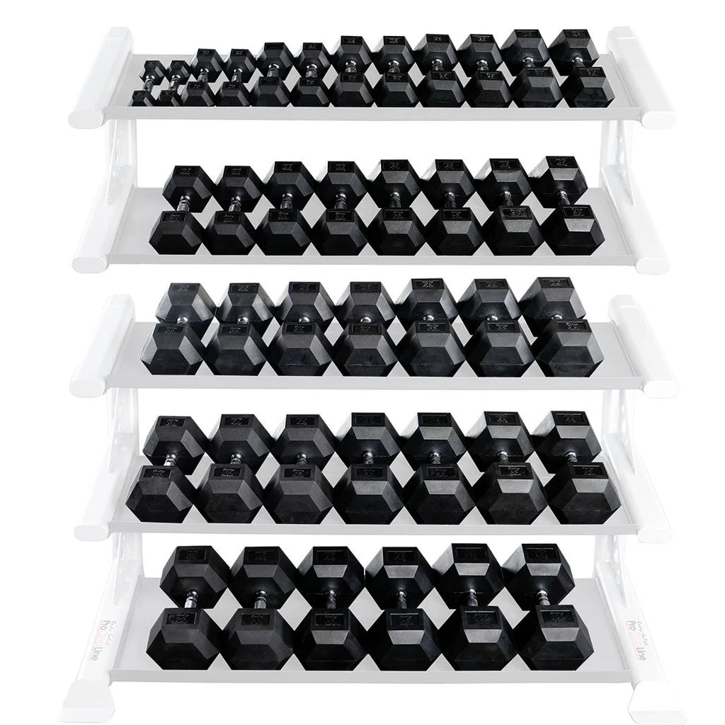 Rubber Coat Hex Dumbbell Sets 5-100 lb. Pairs Q7128