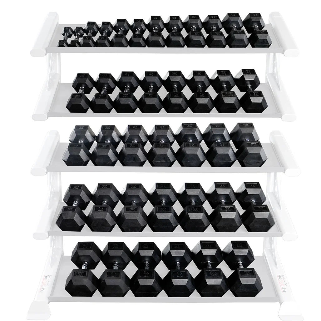 Rubber Coat Hex Dumbbell Sets 5-100 lb. Pairs Q7128