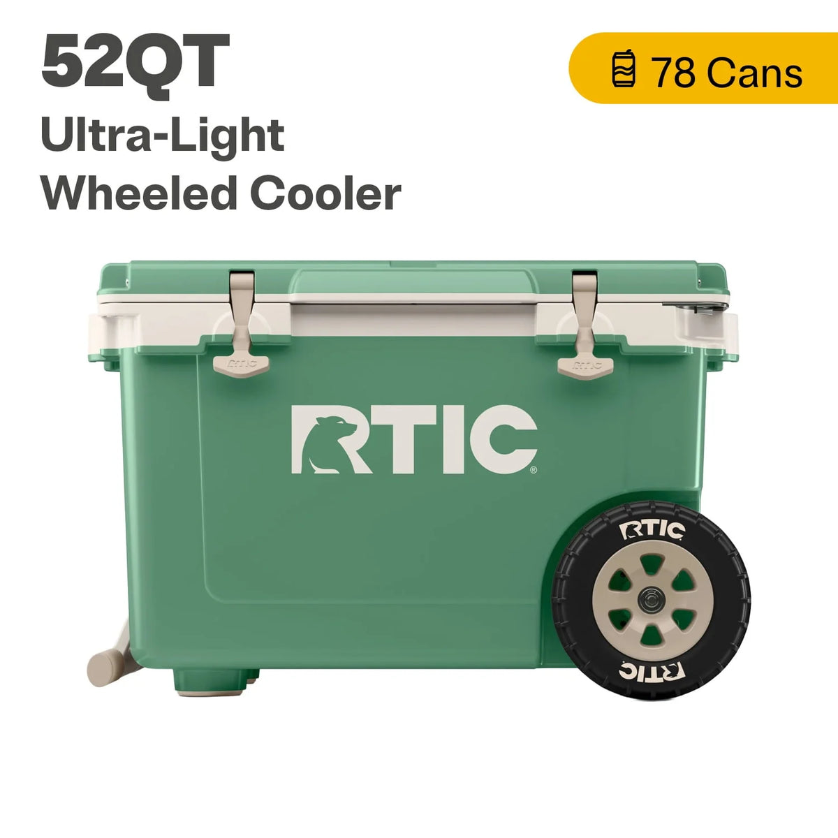 52 QT Wheeled Hard-Sided Ice Chest Cooler U158371