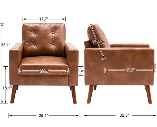 PU Accent Arm Chair with Tufted Back X5344