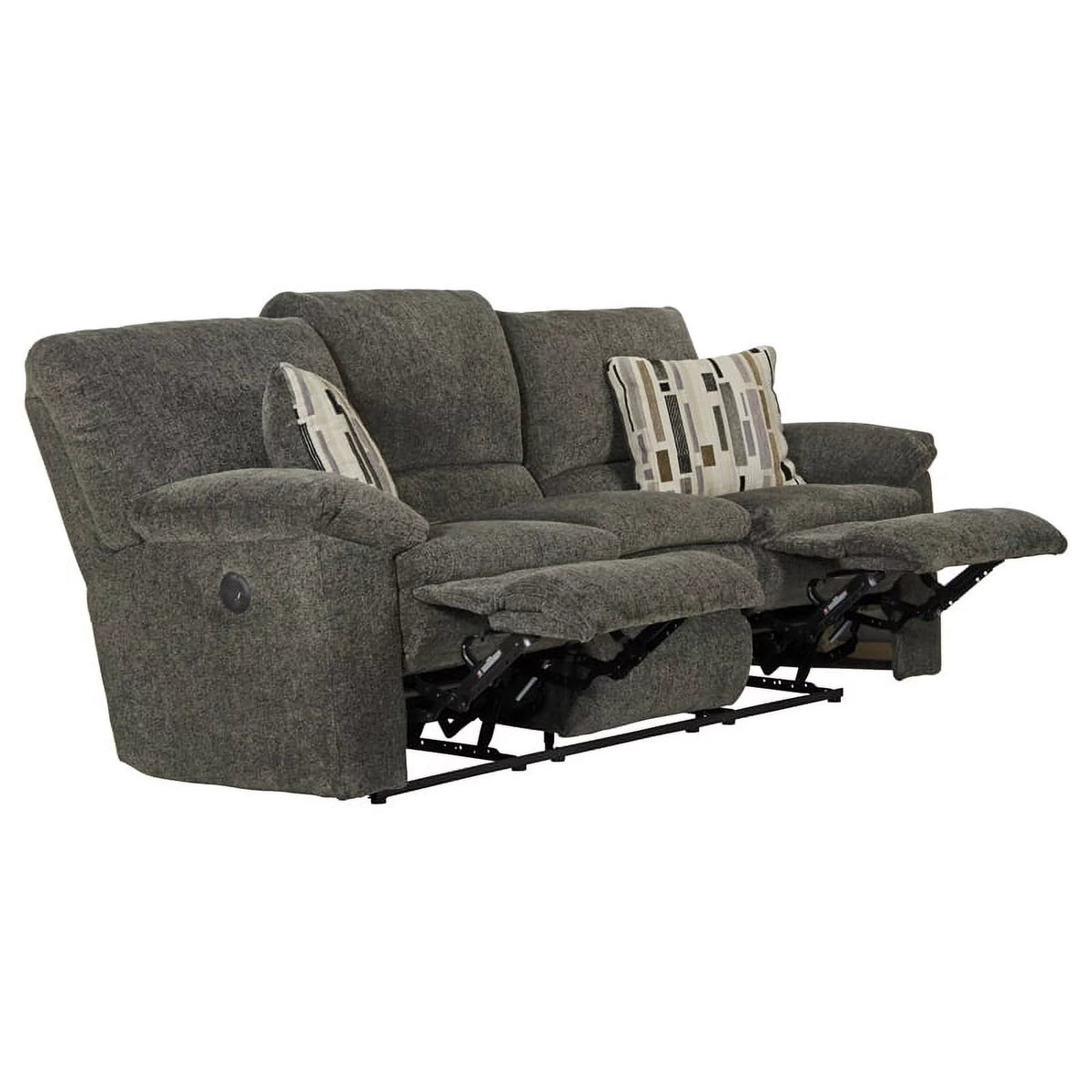 Charcoal Gray Polyester Power Reclining Sofa O956