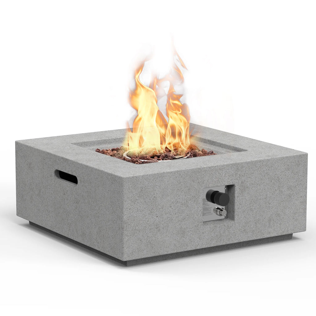 Outdoor Propane Fire Pit 50,000 BTU 35-inch Square Concrete Fire Table F6599