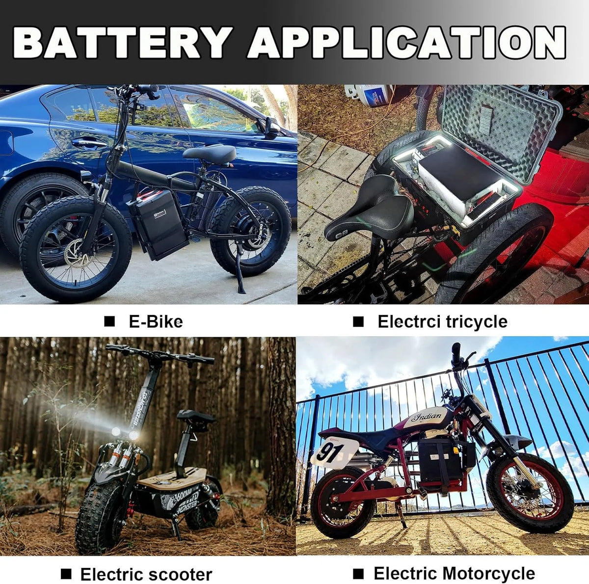72V 20AH Lithium LiFePO4 Ebike Battery with 5A Charger D917260
