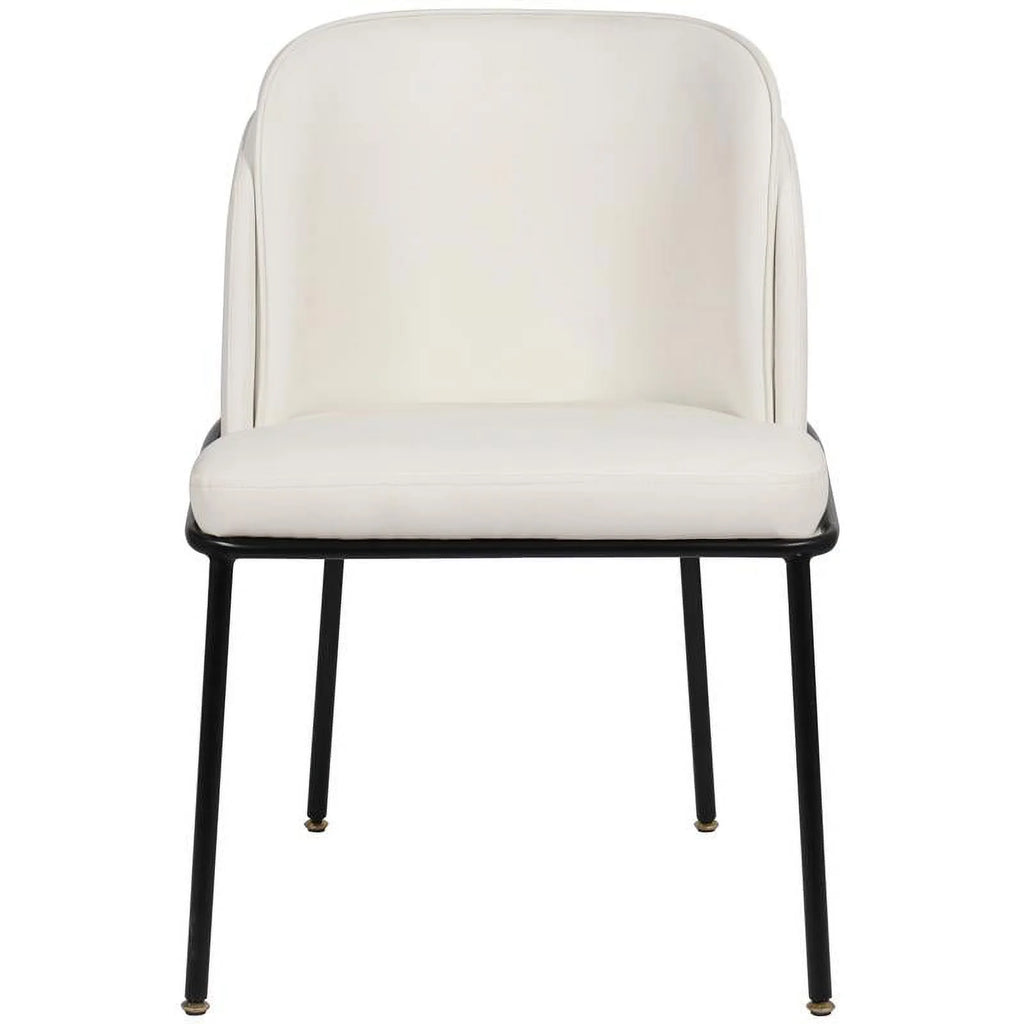 White Vegan Leather Dining Chair Y92120