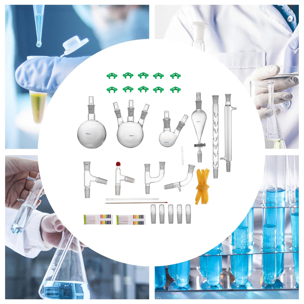 29 Pcs High Borosilicate Glass Lab Glassware Kit B65700