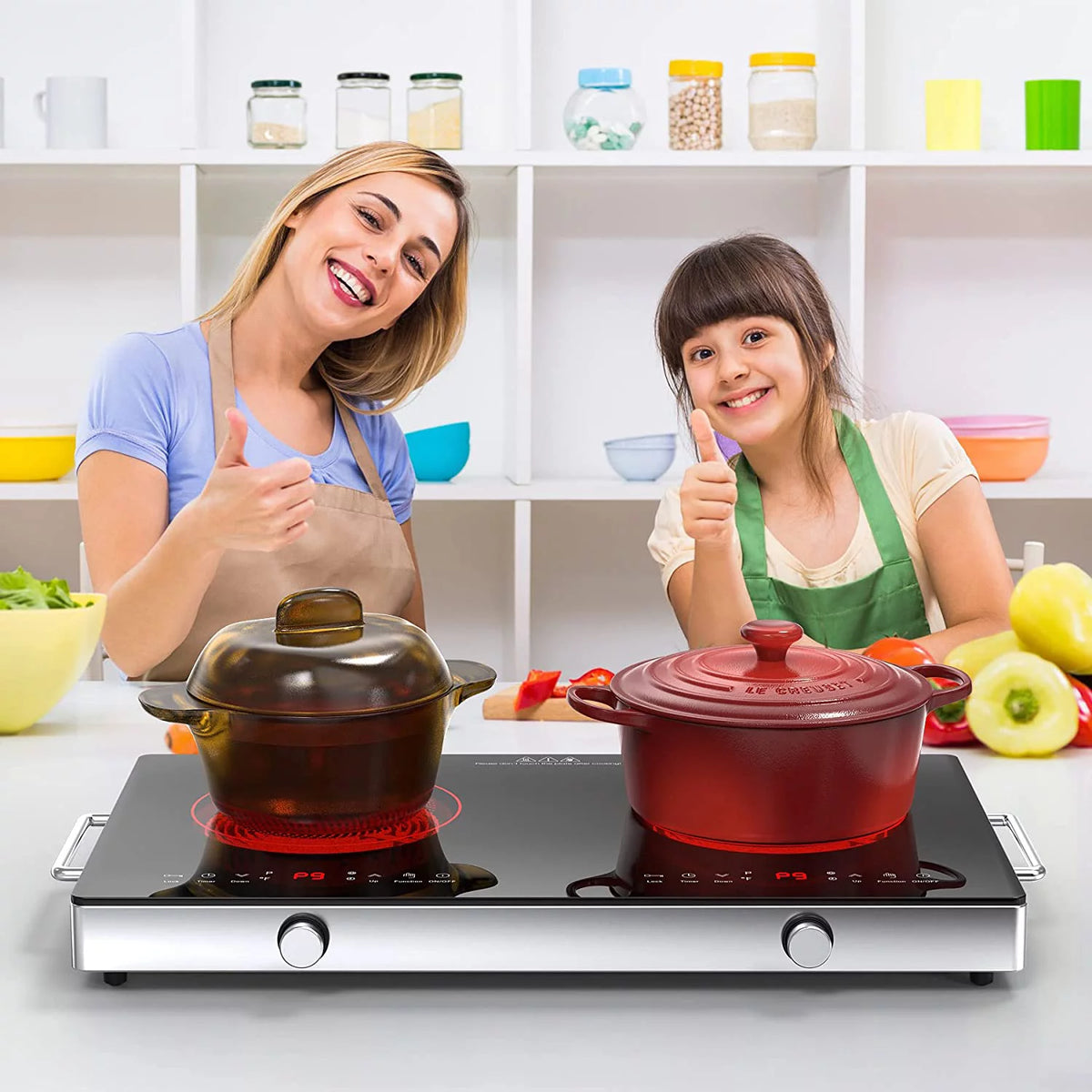 2 Burners 2400W Portable Electric Cooktop G492