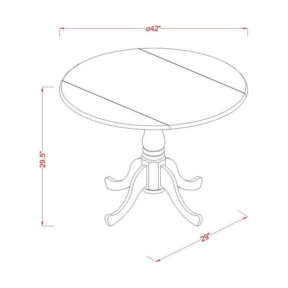 5 Pc Dinette Table with 2 Drop Leaves and 4 Seat Chairs J2828