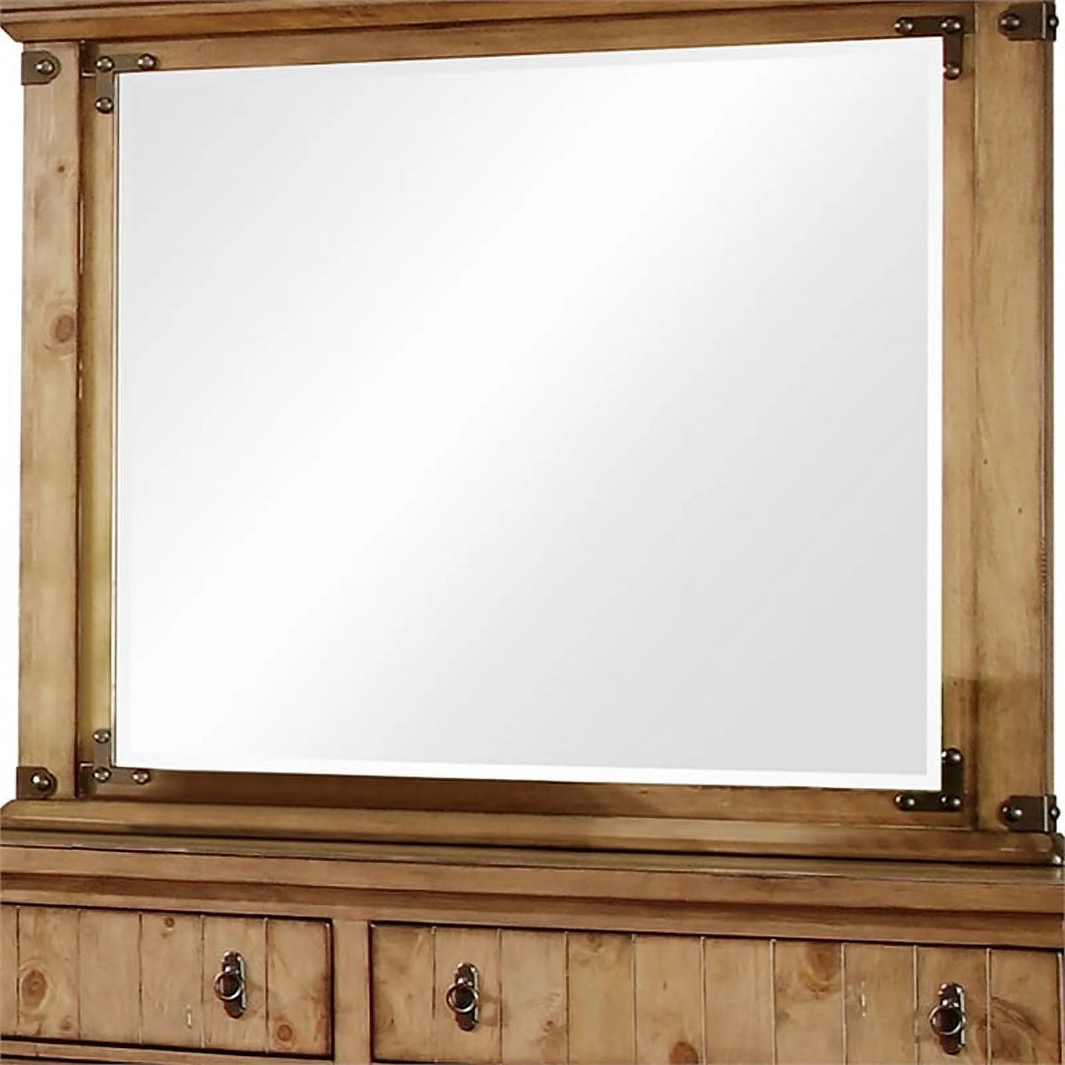 2-Piece Wood Dresser with Mirror in Mahogany Finish V585