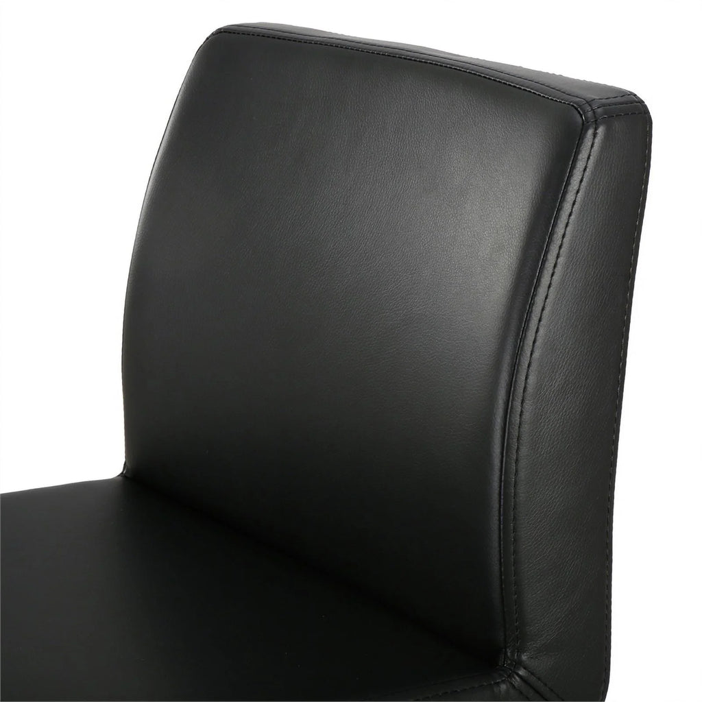 Black Leather Barstool Set of 2 O5218