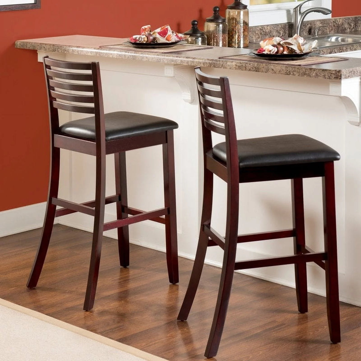 Espresso Ladder Back Bar Stool M8024
