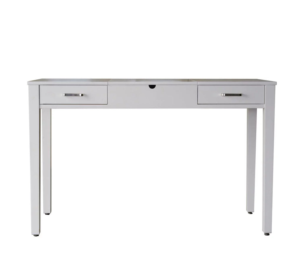 White Rectangle Writing Desk with Drawer Q473107