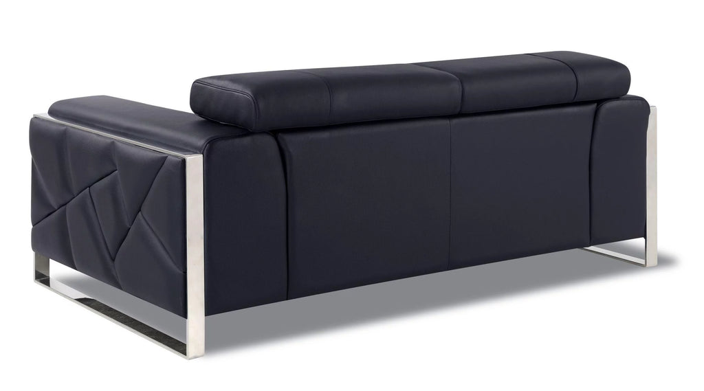 Black Genuine Italian Leather Loveseat Z379979