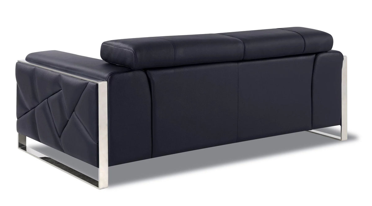 Black Genuine Italian Leather Loveseat Z379979